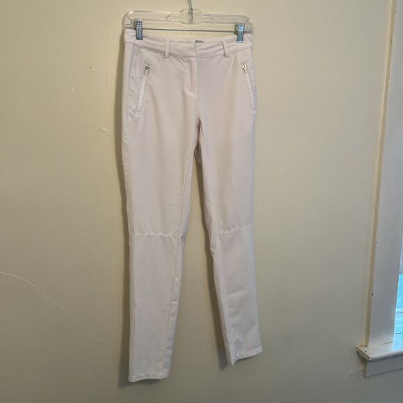 SLAZENGER Ultralight Aero Skinny Quick Dry Twill Golf Pants, White- Size 2 - Picture 3 of 10